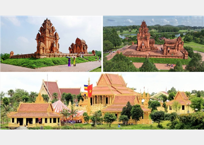 Cận cảnh tháp Chăm, chùa Khmer tại Làng Văn hóa - Du lịch các dân tộc Việt Nam