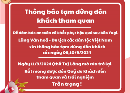 Thông báo tạm dừng đón khách tham quan