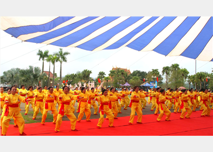 Đặc sắc những màn biểu diễn võ cổ truyền dân tộc tại Làng Văn hóa - Du lịch các dân tộc Việt Nam